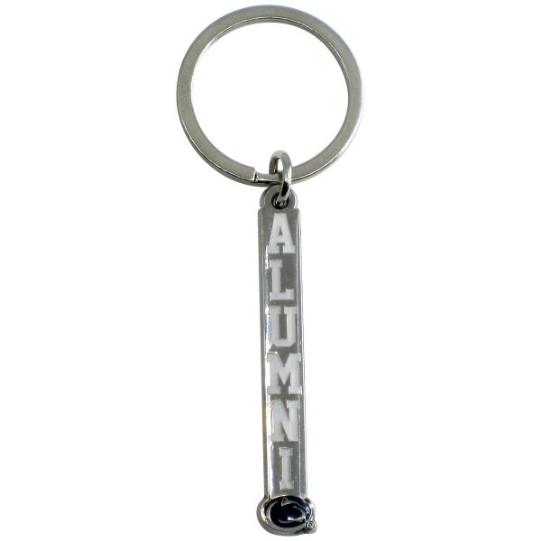 brass keychain with vertical Alumni above Penn State Athletic Logo